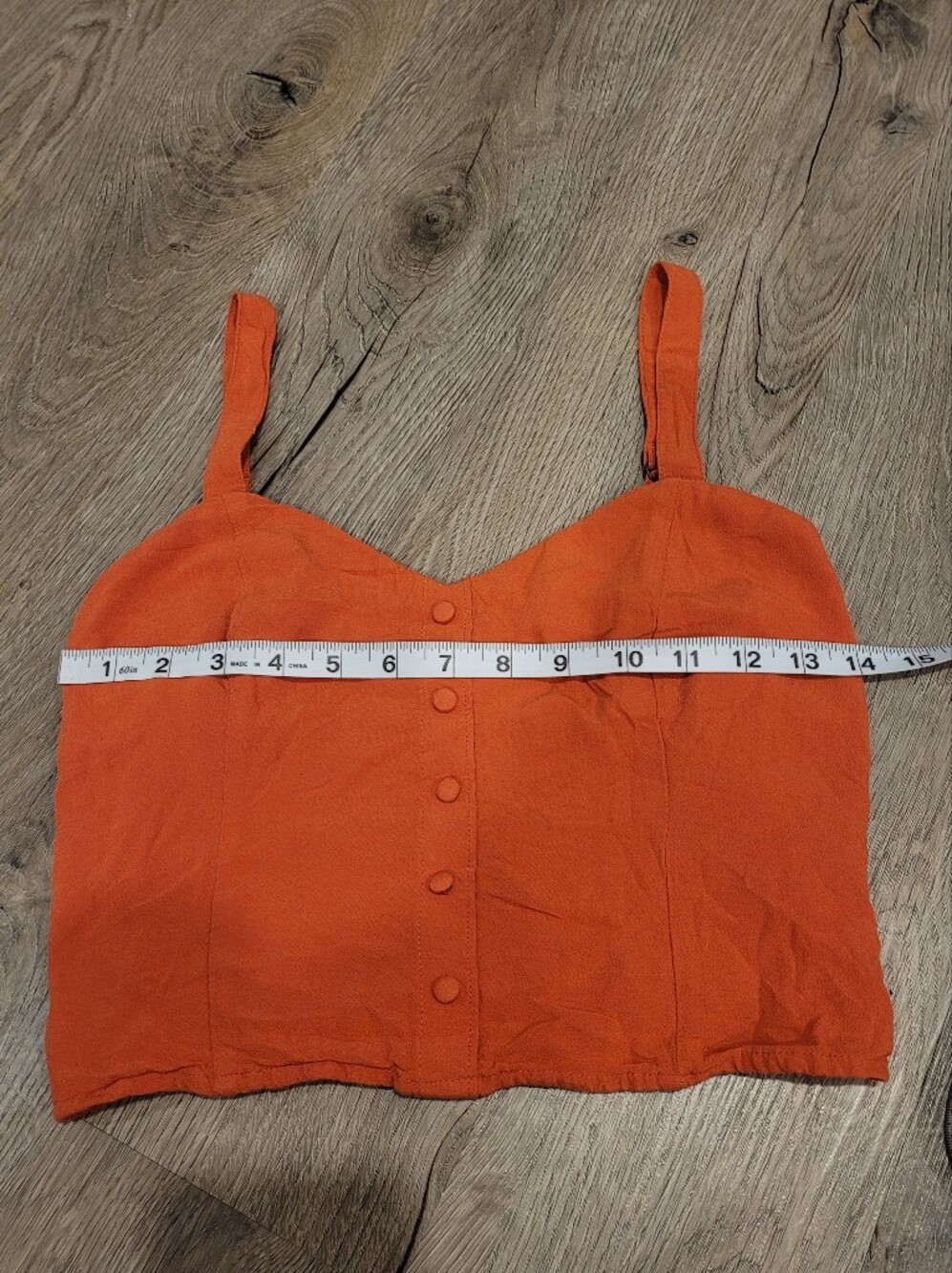 Abercrombie & Fitch Rust Coral Button Front Crop Tank Top Size Small - Picture 6 of 8
